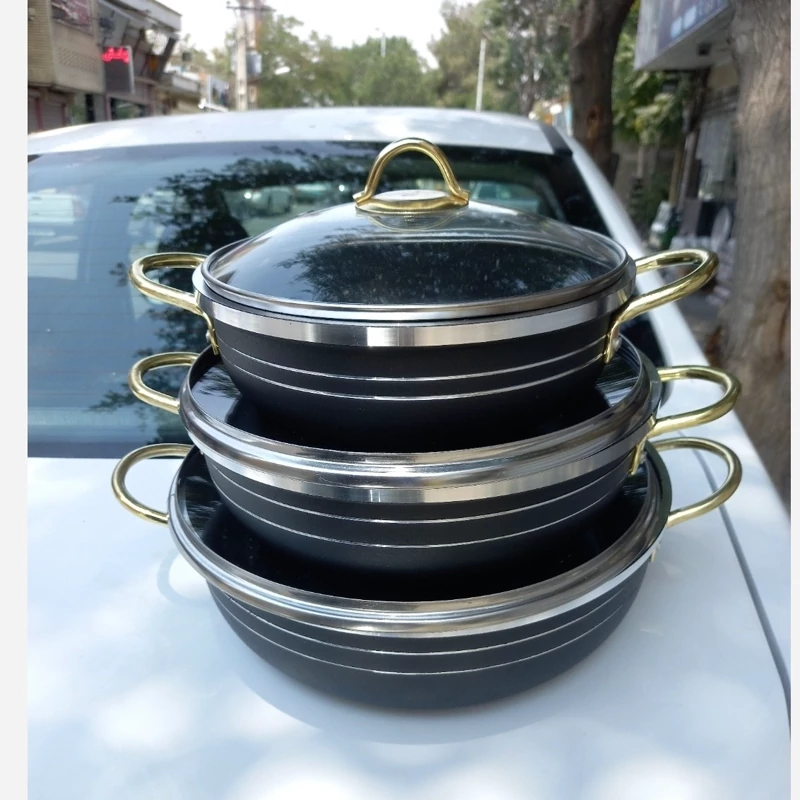 سه تابه دودسته گرانیتی درب دار با کیفیت